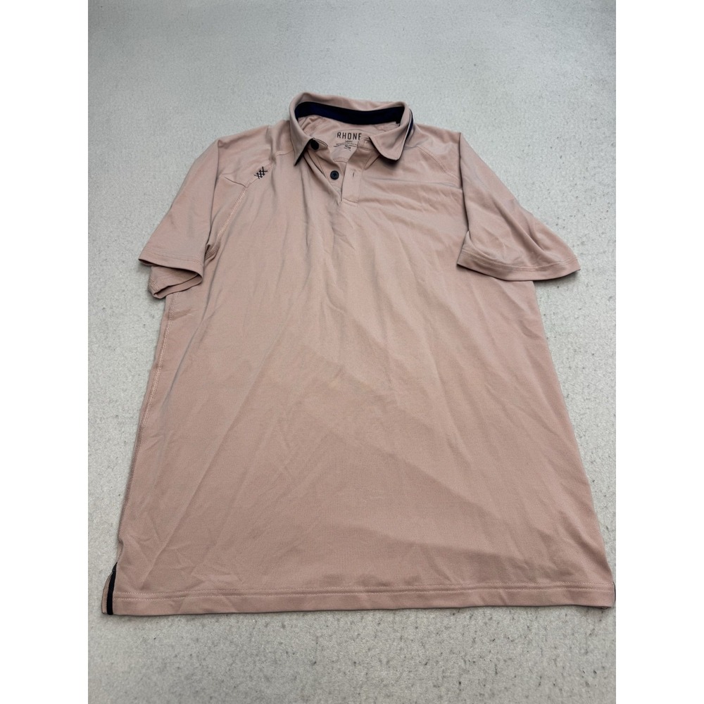Rhone Polo Shirt Mens Medium Pink Solid Golf Performance Stretch Knit Tencel
